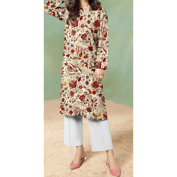 1PC- Unstitched Digital Printed Blended Cotton Shirt US5057