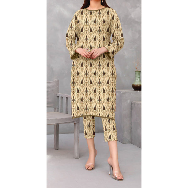 2PC- Unstitched Digital Printed Blended Cotton Suit US5071