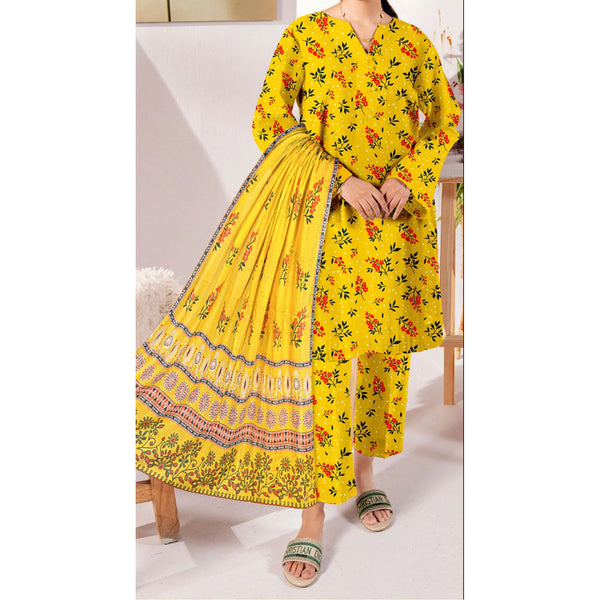 3PC- Unstitched Digital Printed Lawn Suit US5073