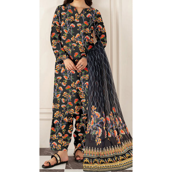 3PC- Unstitched Digital Printed Lawn Suit US5074