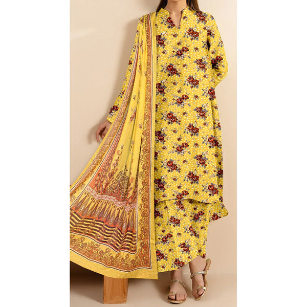 3PC- Unstitched Digital Printed Lawn Suit US5086