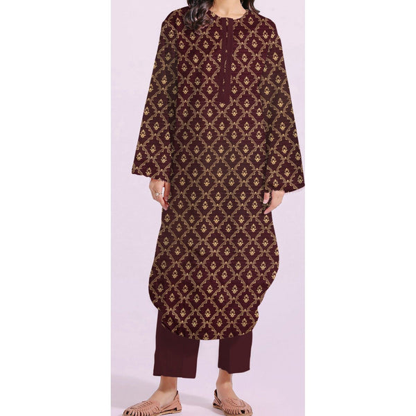 1PC- Unstitched Screen Printed Cotton Shirt US5124