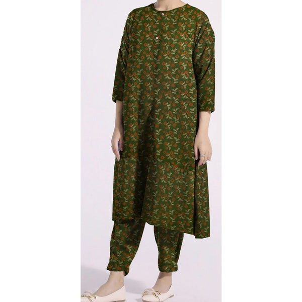 2PC- Unstitched Screen Printed Cotton Suit US5125