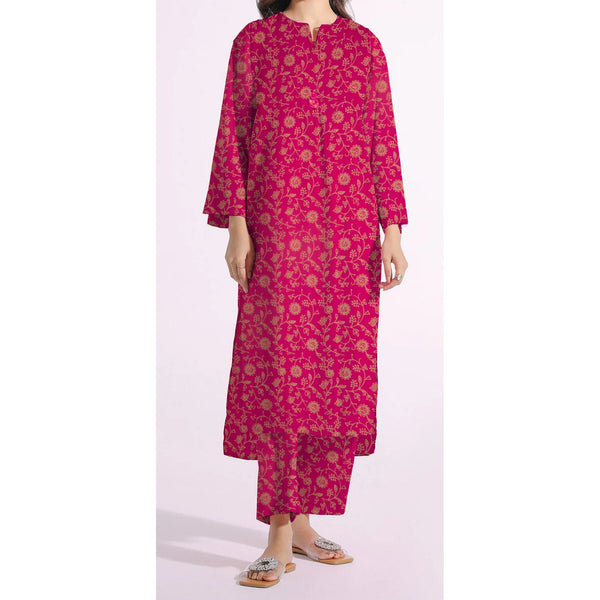 2PC- Unstitched Screen Printed Cotton Suit US5133