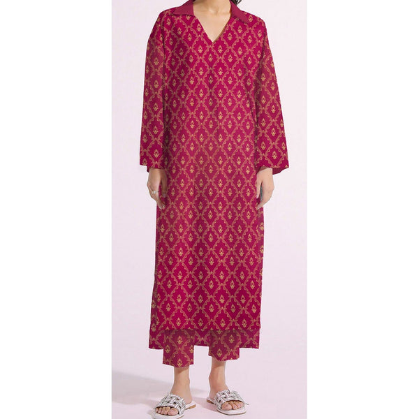 2PC- Unstitched Screen Printed Cotton Suit US5136