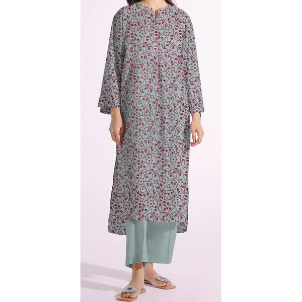 1PC- Unstitched Screen Printed Cotton Shirt US5140