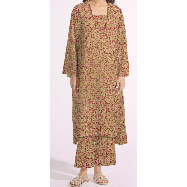 2PC- Unstitched Screen Printed Cotton Suit US5141