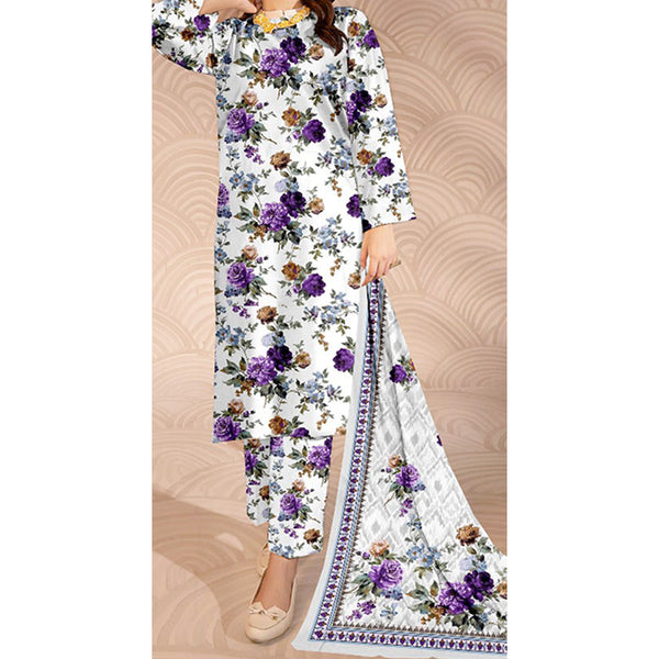 3PC- Unstitched Digital Printed Lawn Suit US5144