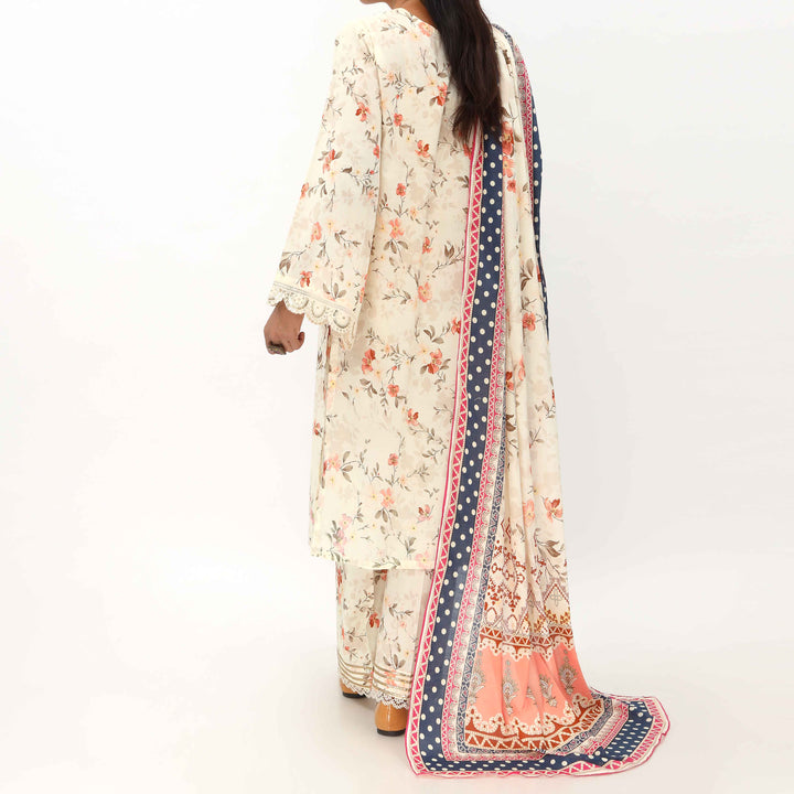 3PC- Unstitched Ebroidered Lawn Suit US5448