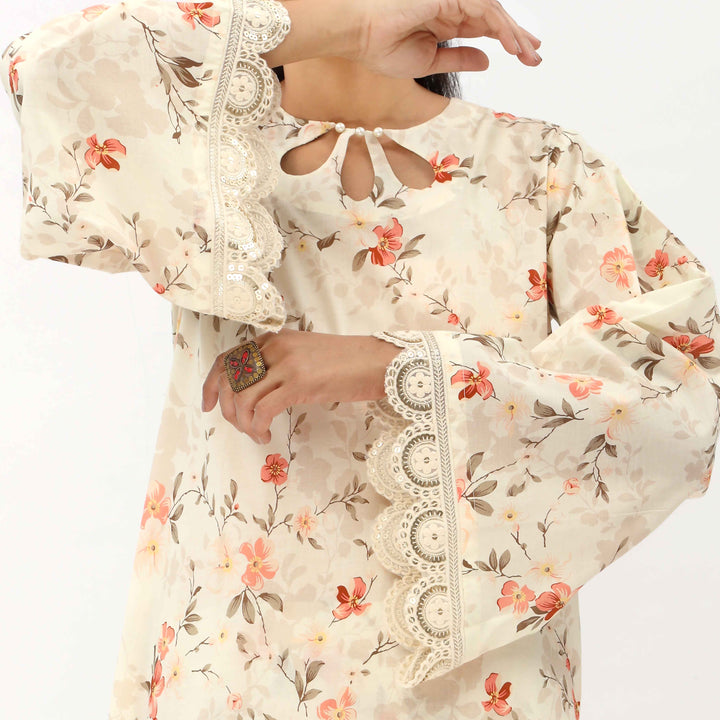 3PC- Unstitched Ebroidered Lawn Suit US5448