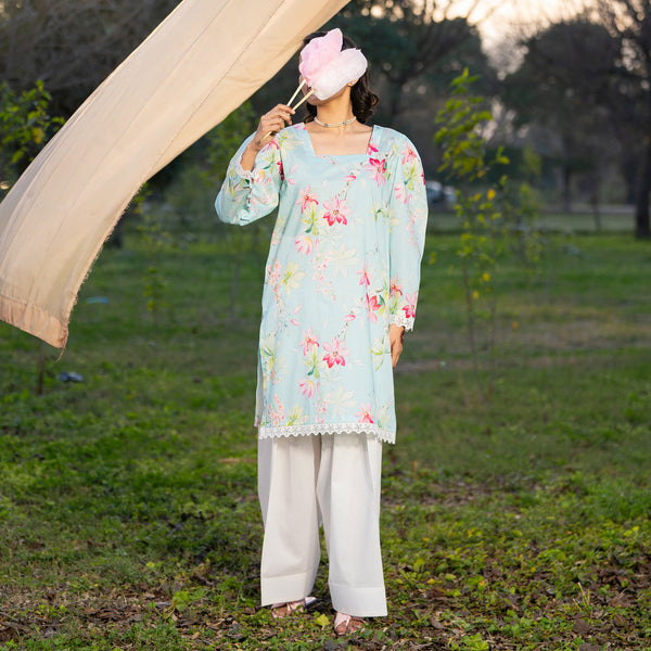 1PC- Unstitched Digital Printed Lawn Shirt US5153