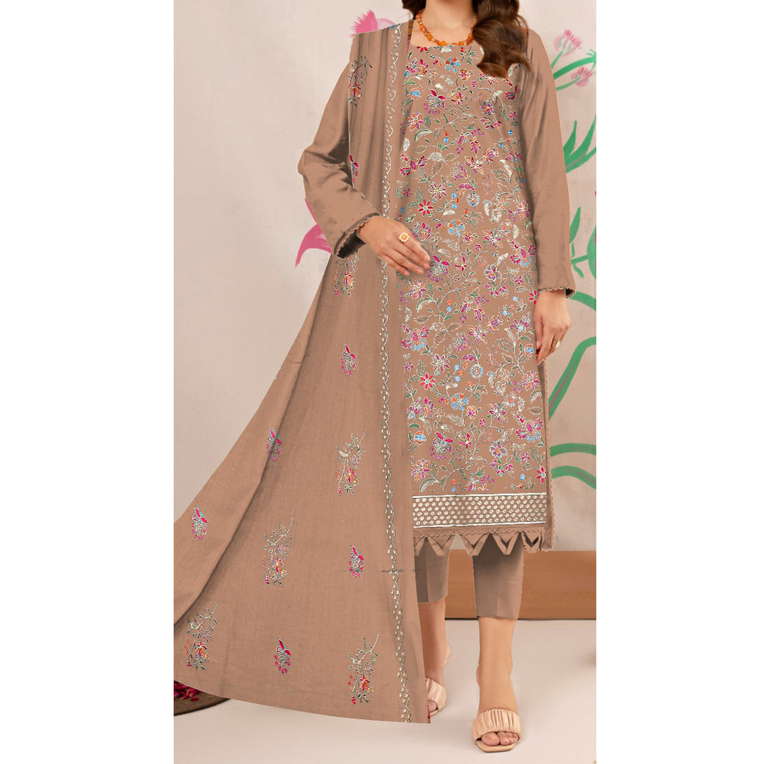 3PC- Unstitched Embroidered Lawn Suit US5172