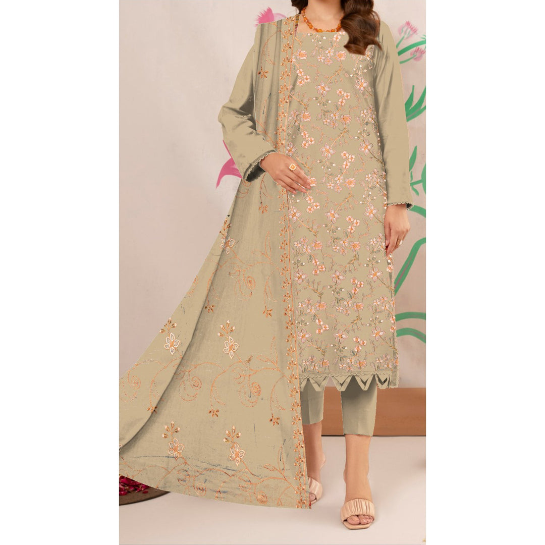3PC- Unstitched Embroidered Lawn Suit US5202