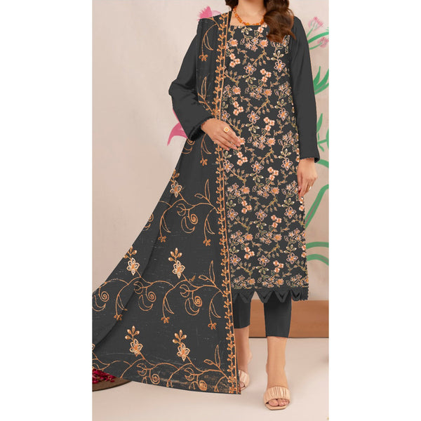 3PC- Unstitched Embroidered Lawn Suit US5204