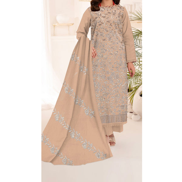 3PC- Unstitched Embroidered Lawn Suit US5214