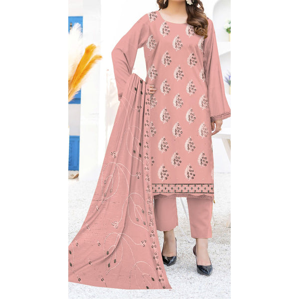 3PC- Unstitched Embroidered Lawn Suit US5225