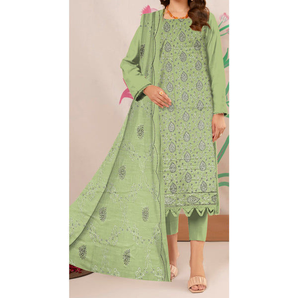 3PC- Unstitched Embroidered Lawn Suit US5234