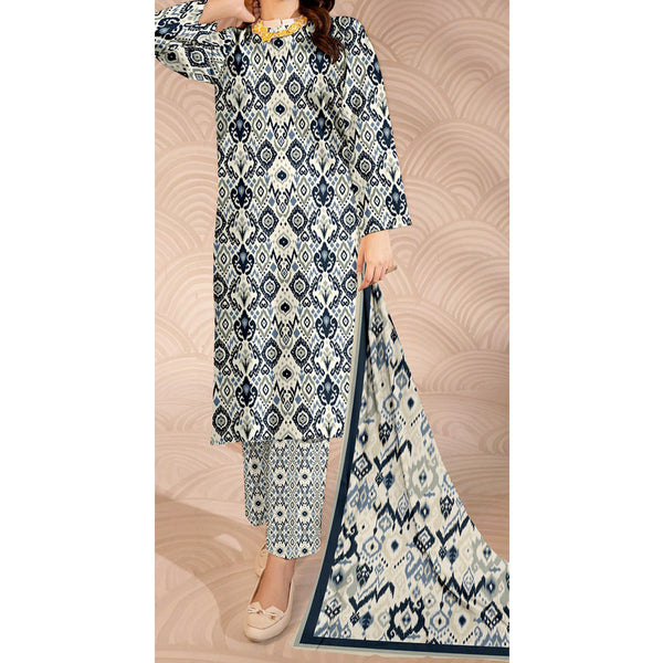 3PC- Unstitched Digital Printed Lawn Suit US5259