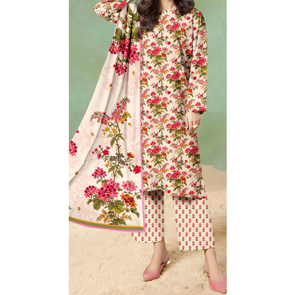 3PC- Unstitched Digital Printed Lawn Suit US5260