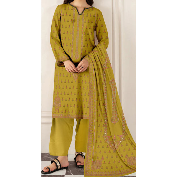 3PC- Unstitched Digital Printed Lawn Suit US5277