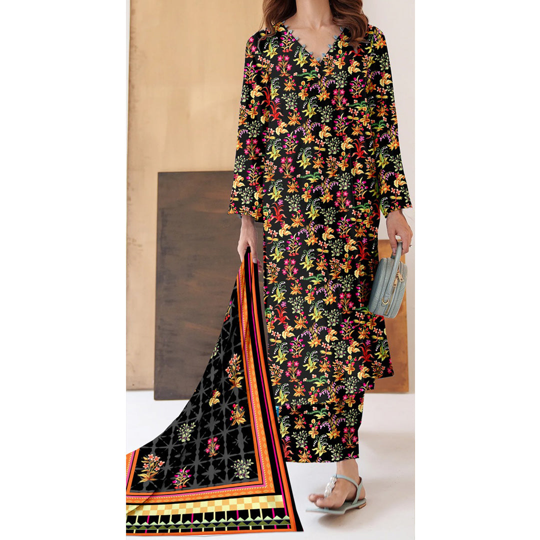3PC- Unstitched Digital Printed Lawn Suit US5278