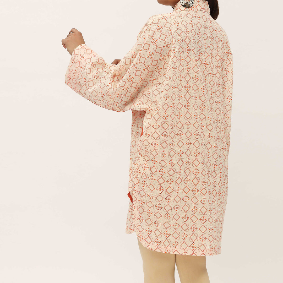 1PC- Unstitched Screen Printed Cotton Shirt US5297