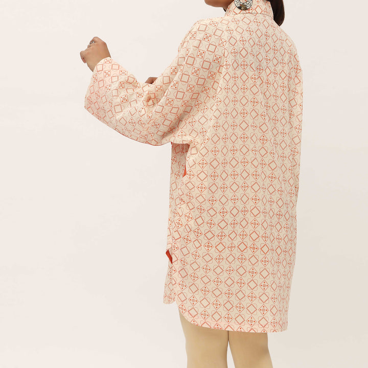 1PC- Unstitched Screen Printed Cotton Shirt US5297