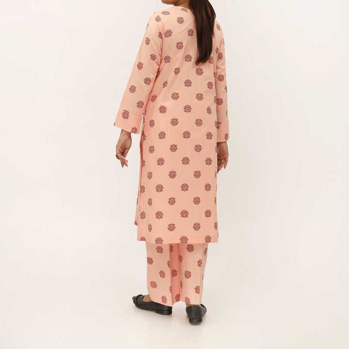 2PC- Unstitched Screen Printed Cotton Suit US5299