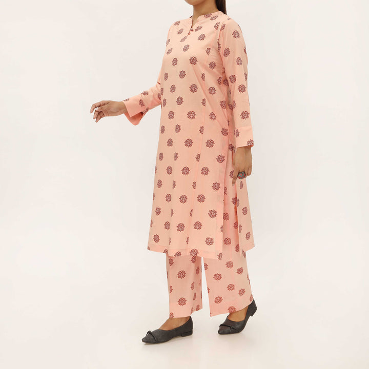 2PC- Unstitched Screen Printed Cotton Suit US5299