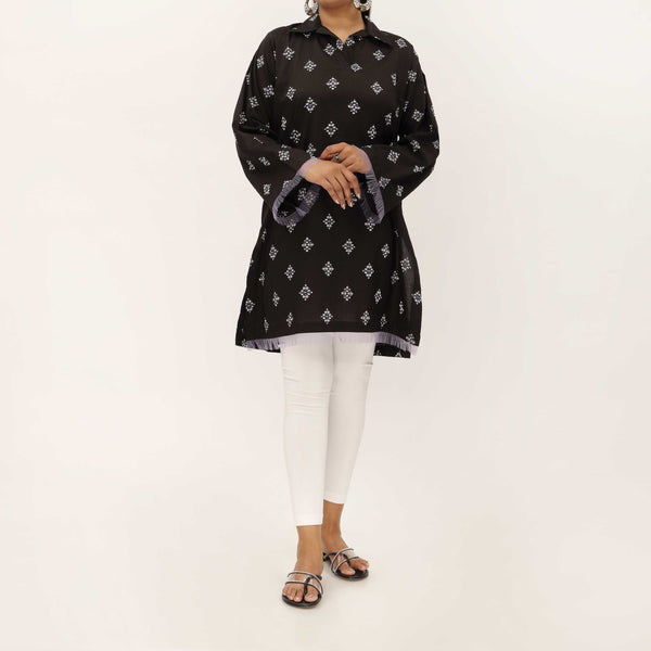 1PC- Unstitched Screen Printed Cotton Shirt US5305