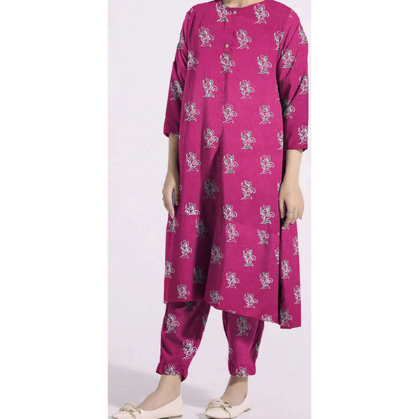 2PC- Unstitched Screen Printed Cotton Suit US5307