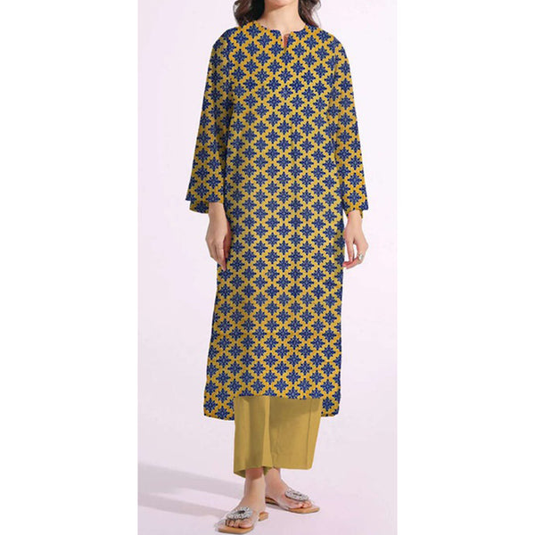 1PC- Unstitched Screen Printed Cotton Shirt US5309