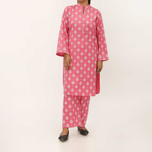 2PC- Unstitched Screen Printed Cotton Suit US5310