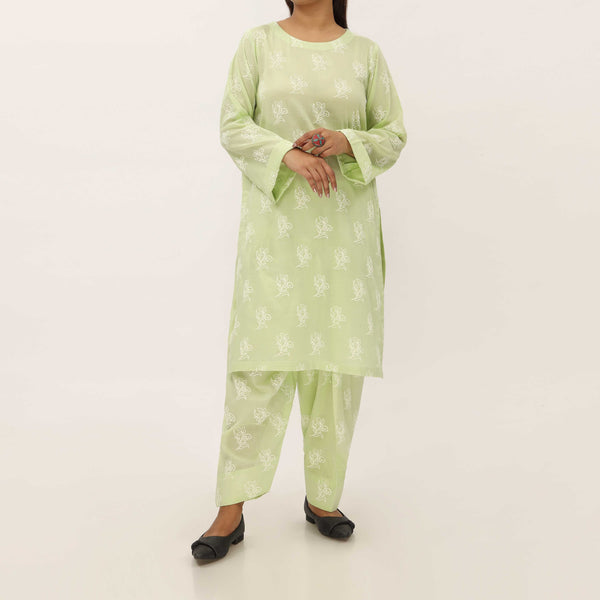 2PC- Unstitched Screen Printed Cotton Suit US5312