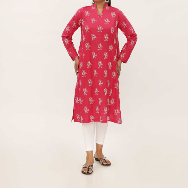 1PC- Unstitched Screen Printed Cotton Shirt US5317