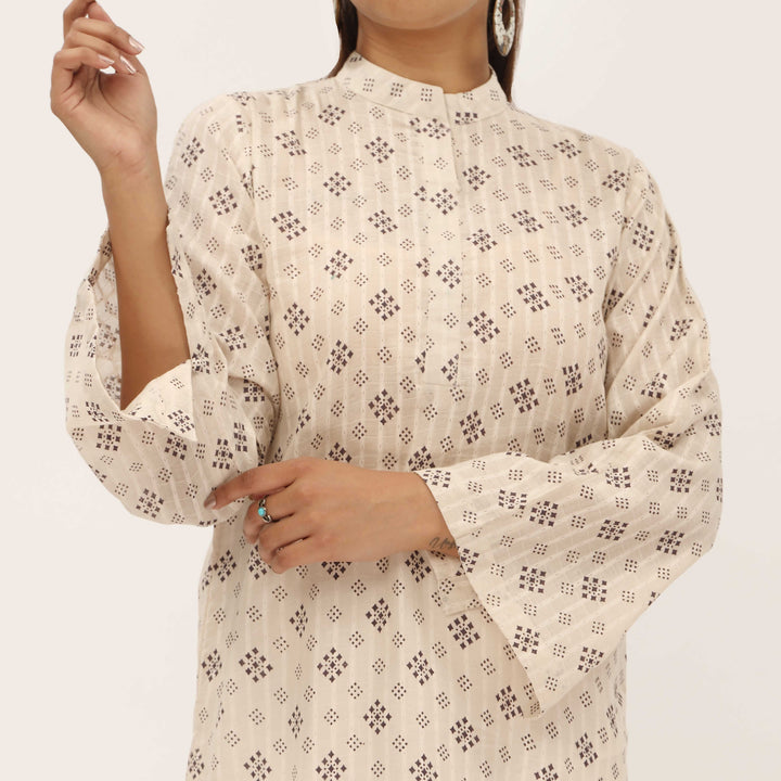 1PC- Unstitched Screen Printed Cotton Shirt US5325