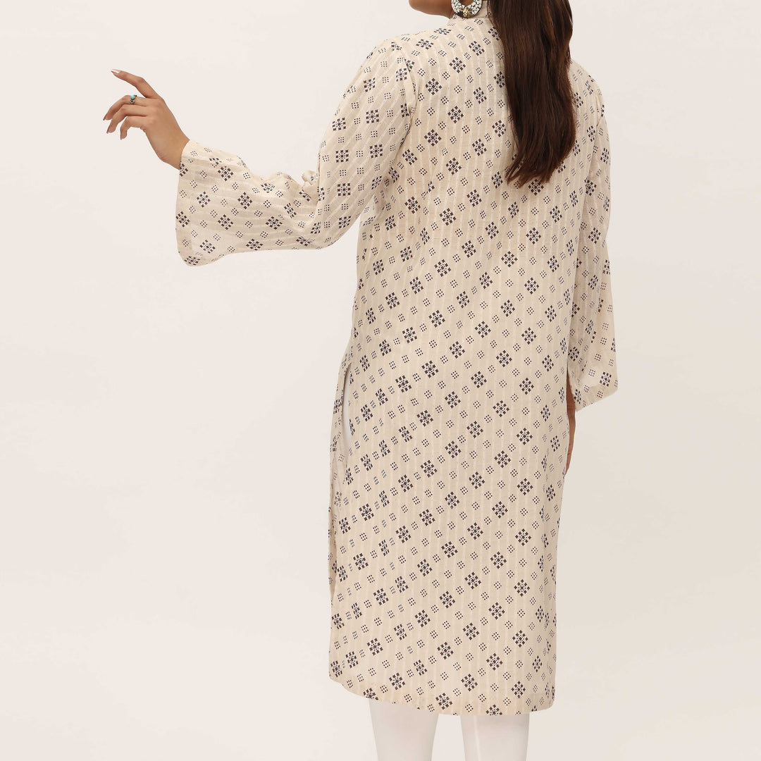 1PC- Unstitched Screen Printed Cotton Shirt US5325