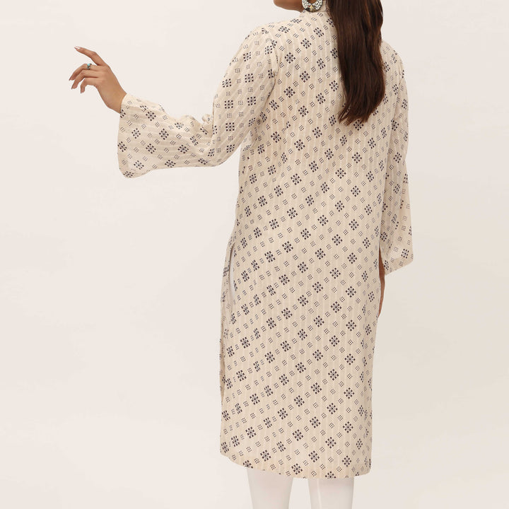 1PC- Unstitched Screen Printed Cotton Shirt US5325