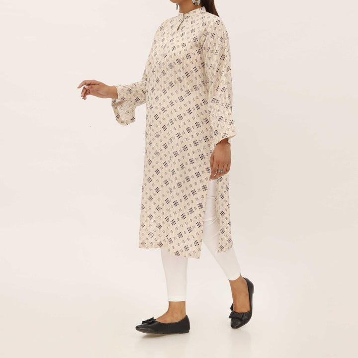 1PC- Unstitched Screen Printed Cotton Shirt US5325