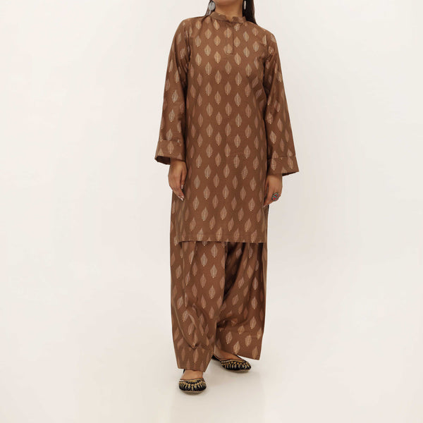 2PC- Unstitched Screen Printed Cotton Suit US5326