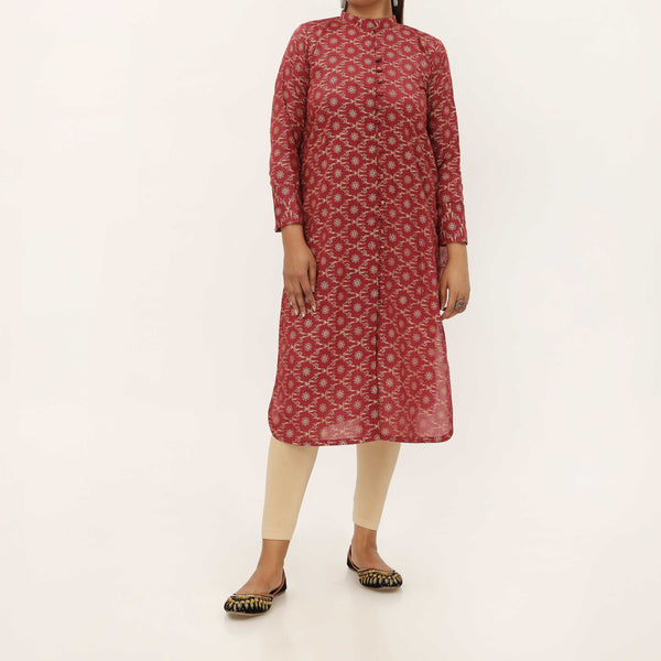 1PC- Unstitched Screen Printed Cotton Shirt US5333