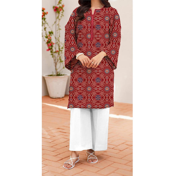 1PC- Unstitched Digital Printed Cambric Shirt US5345