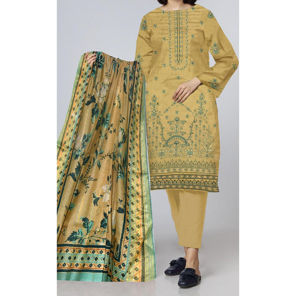 3PC- Unstitched Embroidered Lawn Suit US5353