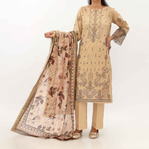 3PC- Unstitched Embroidered Lawn Suit US5354