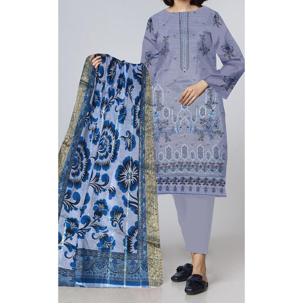 3PC- Unstitched Embroidered Lawn Suit US5358