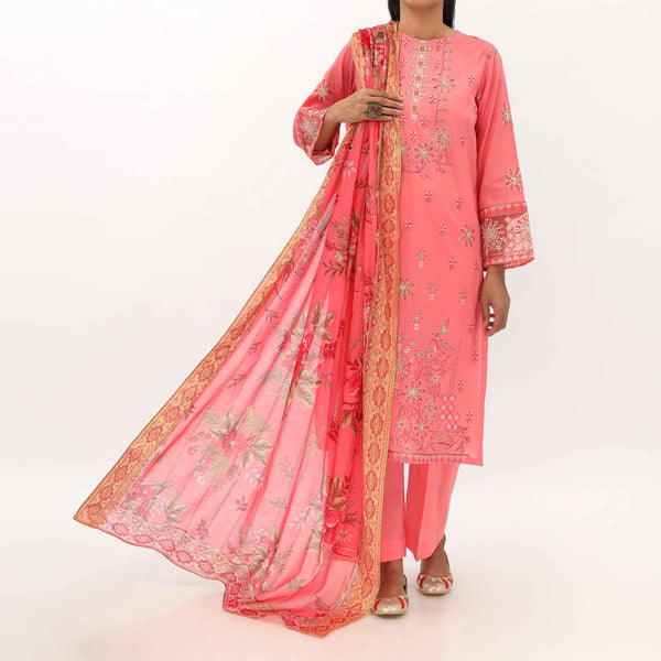 3PC- Unstitched Embroidered Lawn Suit US5359