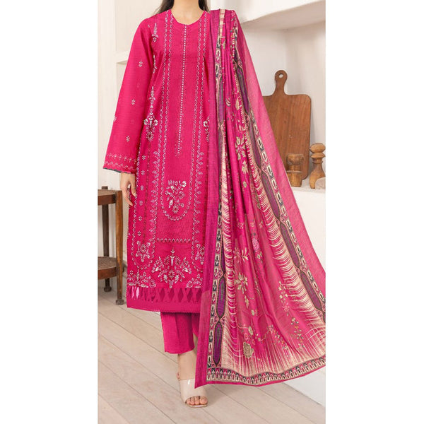 3PC- Unstitched Embroidered Lawn Suit US5387