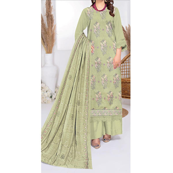 3PC- Unstitched Embroidered Lawn Suit US5390