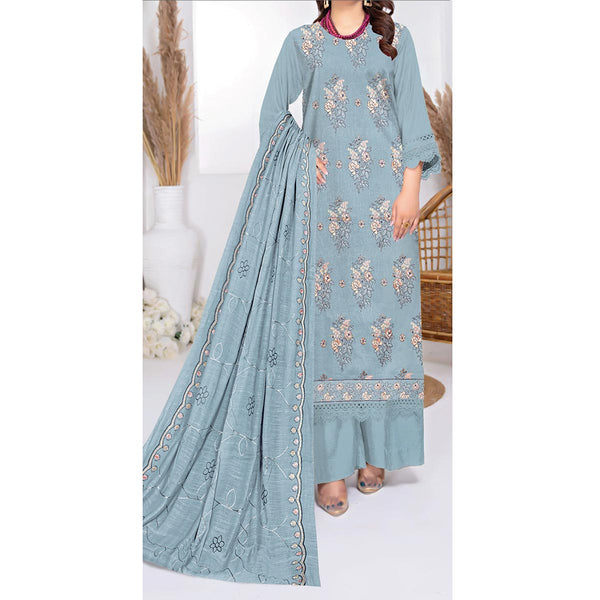 3PC- Unstitched Embroidered Lawn Suit US5392
