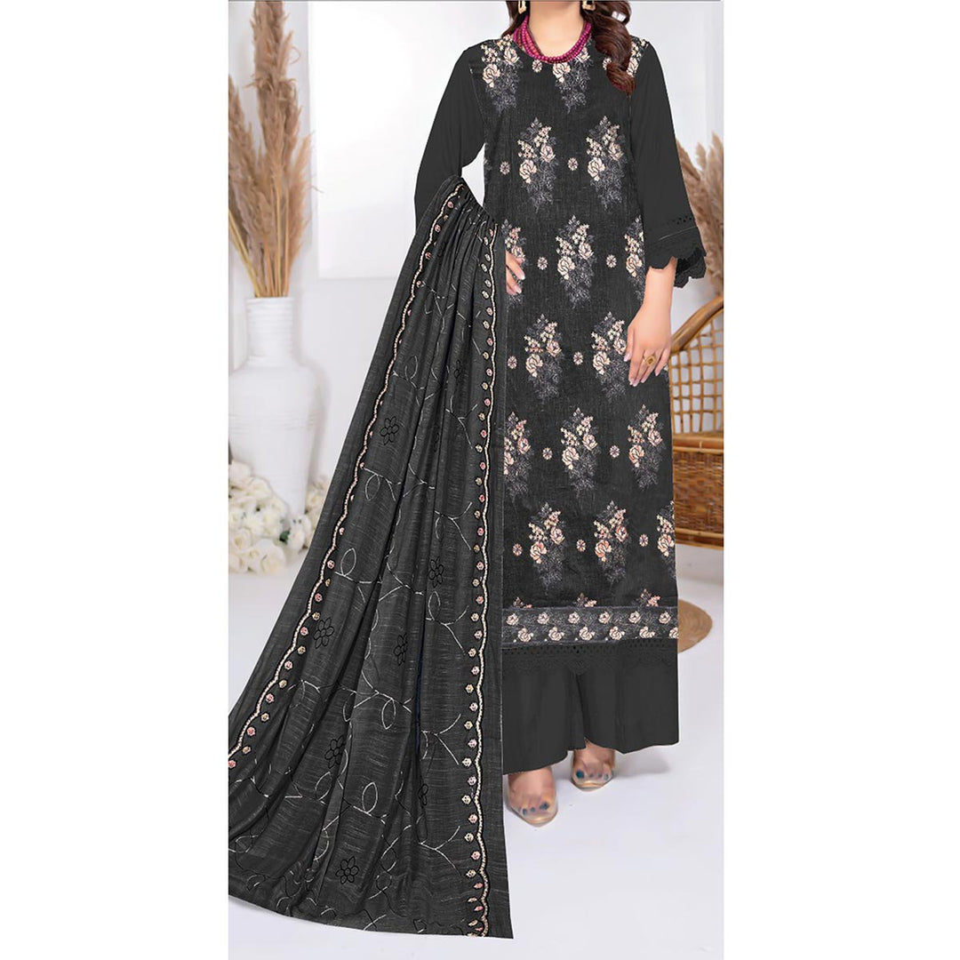 3PC- Unstitched Embroidered Lawn Suit US5393